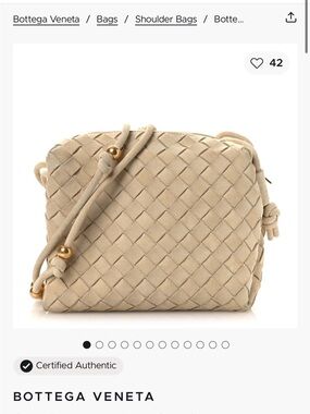 Bottega Veneta Beige Intrecciato Suede Crossbody Bag